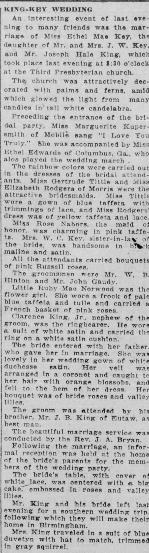 Ethel Mae Key-Joseph Hale King